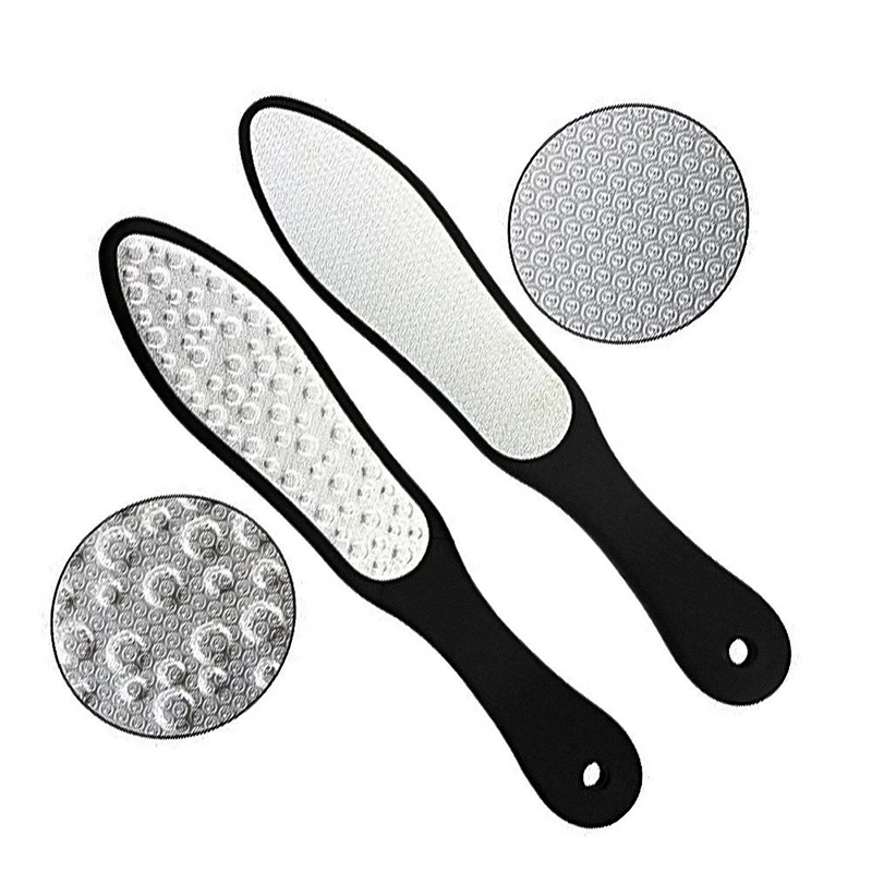 2Pcs Black Stainless Steel Foot Care Pedicure Rasp Foot File Scraper