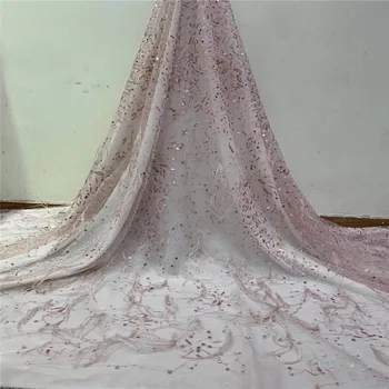 

New Arrival Sequins Lace Fabrics African Nigerian Tulle Mesh Lace Fabric for Wedding Velvet Lace Fabrics with Sequins jh65-2880