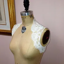 Короткие Свадебные куртка с кружевной аппликацией без рукавов Белый Для женщин Свадебные Болеро Новое поступление Свадебная вечеринка аксессуары