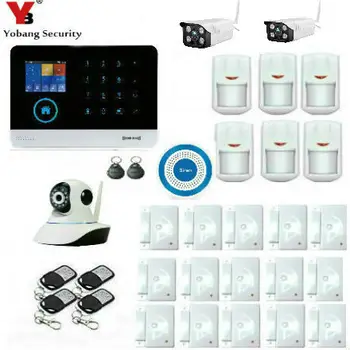 

YobangSecurity Wireless Wifi GSM Burglar Security Alarm System Kit Outdoor Wifi IP Camera For Home Business House Apartment