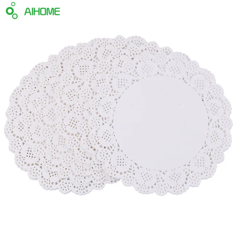 100 шт. белые круглые кружевные бумажные подставки Doilies Doyleys винтажные подставка