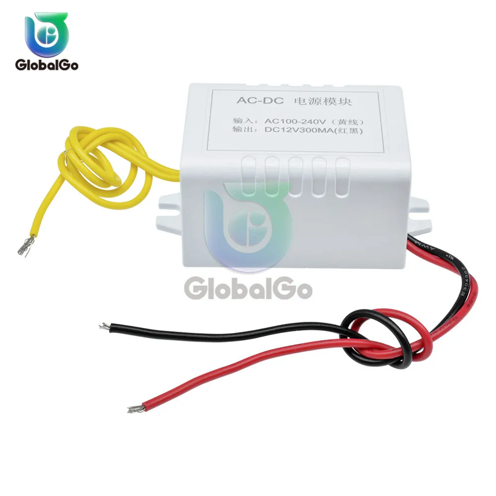 3pcs/Lot AC-DC 300mA Power Transformer Module AC 110-220V to DC 12V Power Supply Converter Adapter Switch For Diy Car Home