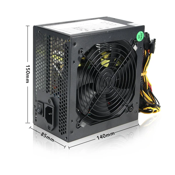 600W PC PSU Power Supply Black Gaming Quiet 120mm Fan 20/24pin 12V ATX New computer Power Supply For BTC