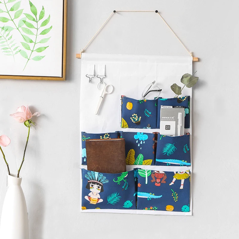 BAKINGCHEF المنزل 7 جيوب سلة غسيل معلقة المنزل وراء الباب الحائط ألعاب أطفال حقيبة التخزين خزانة خزانة الملابس الكثير