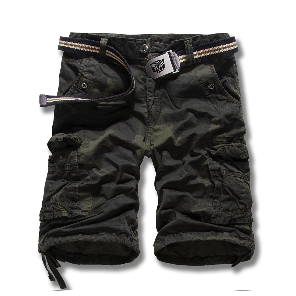 Новые мужские шорты Карго летний топ дизайн камуфляж шорты в стиле милитари Homme Модная хлопковая брендовая одежда