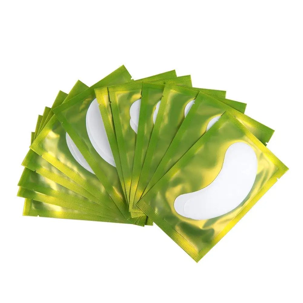 100 пар бумажные накладки для наращивания ресниц, прививочные наклейки для глаз, 7 цветов, накладки для ресниц под глазами, накладки для глаз, накладки для глаз, наклейки - Цвет: Light Green
