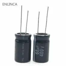 12 шт./лот 68 мкФ 400V 68 мкФ алюминиевый электролитический конденсатор с алюминиевой крышкой, размер 16*25 S44 20