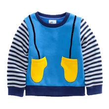 2015 New Autumn And Winter Children s Clothing Stripe Boys And Girls Unisex Cotton Fleece Hoodies