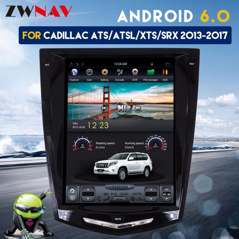 

ZWNVA Tesla Style IPS Screen Android 6.0 2+64GB Radio Car GPS Navigation No DVD Player For Cadillac ATS/ATSL/XTS/SRX 2013 - 2017