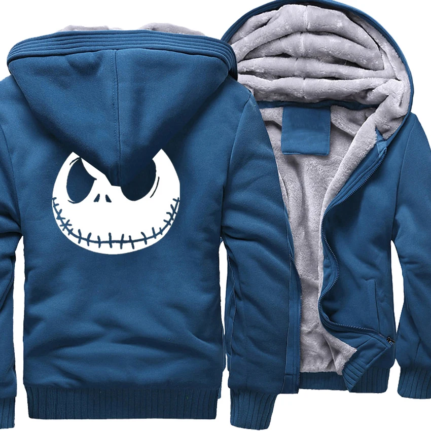 Jack Skellington Evil Face Print Hip Hop Streetwear Hoody 2018 Winter Thick Hoodies For Men Harajuku Zipper Jacket Sweatshirt Jack Skellington Evil Face Print Hip Hop Streetwear Hoody 2018 Winter Thick Hoodies For Men Harajuku Zipper Jacket Sweatshirt