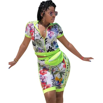 

Spring Summer Women Two Piece Set Top and Pants Plus Size Outfits Tracksuit Sweatsuit Outfit Floral Print Active Sets