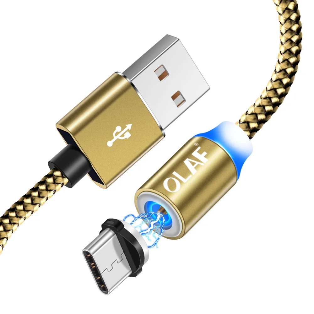 Магнитный кабель Олаф 3А для быстрой зарядки Micro usb type-C кабель для iPhone samsung Xiaomi USB-C Магнитный кабель для зарядки и передачи данных
