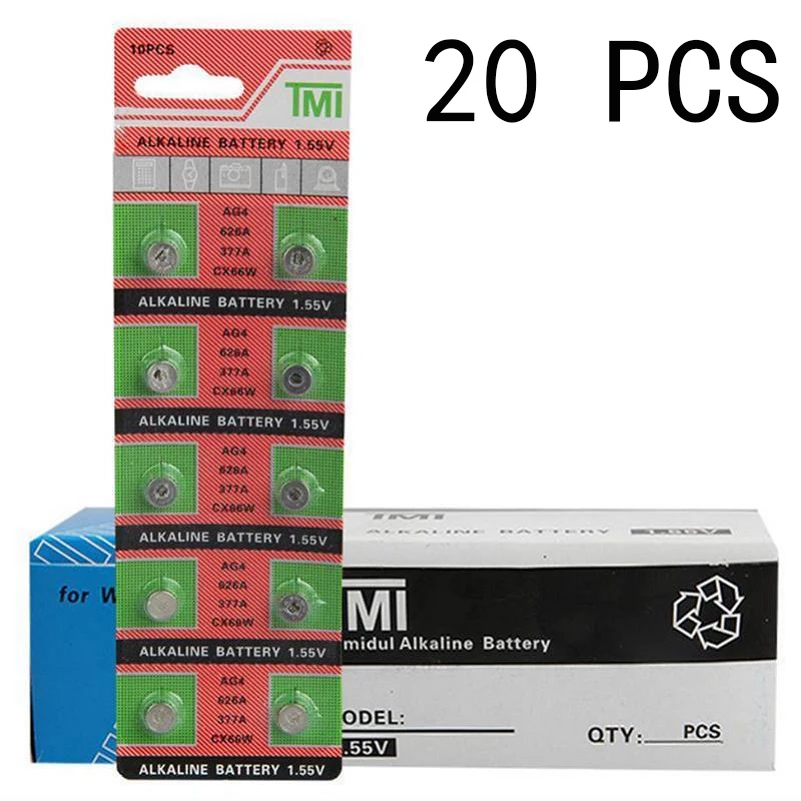 20 шт. 377 батарея AG4 LR626 626 1 55 в sr626sw кварцевые часы кнопка ячейка монета для часов