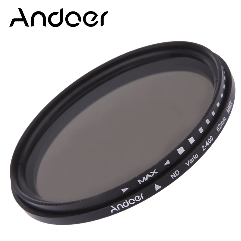Andoer 62mm ND Filter Adjustable ND2 to ND400 Fader Neutral Density