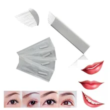 Иглы для татуажа 100 шт. 17 pin стерилизованные из нержавеющей стали 3D татуировки вышивка бровей Перманентный макияж иглы лезвие Лидер продаж игла микроблейдинг все для татуажа все для татуировок катетор спицы бамбук