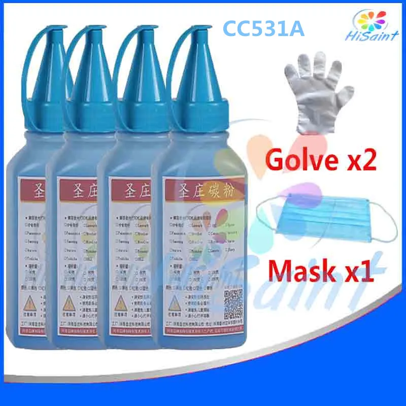 Скидка [Hisaint] 4 шт для HP CC531A Тонер-порошок Color LaserJet CP2025/CP2025n/CM2320n/CM2320nf/CM2320fxi Новые