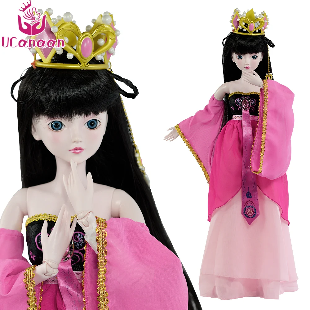 

Ucanaan 1/3 Large BJD SD Doll 19 Ball Jointed Girls Dolls Silicone Reborn Children Toys With Full Outfits Makeup Girl DIY Toy