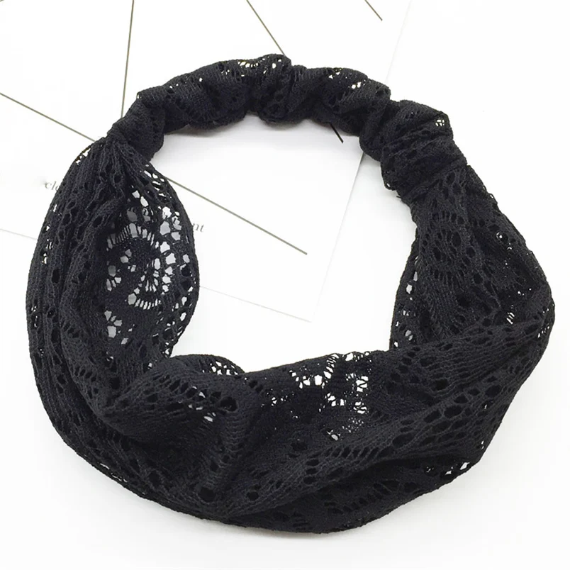 2018 New Women Yoga Lace Hollow Head Wrap Wide Headband Flower Hairband Hair Band Accessories Wholesale And Wholesale  #K29 (1)