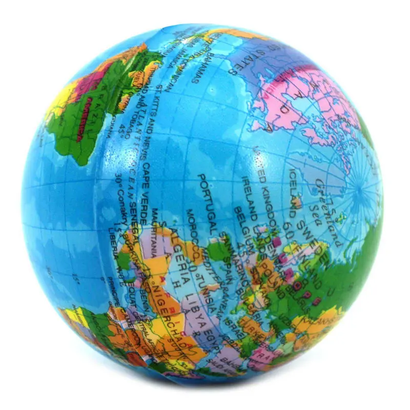 

1x Colorful World Map Geography Globe Interesting Tool Pressure Relief Foam Ball World Map Educationa