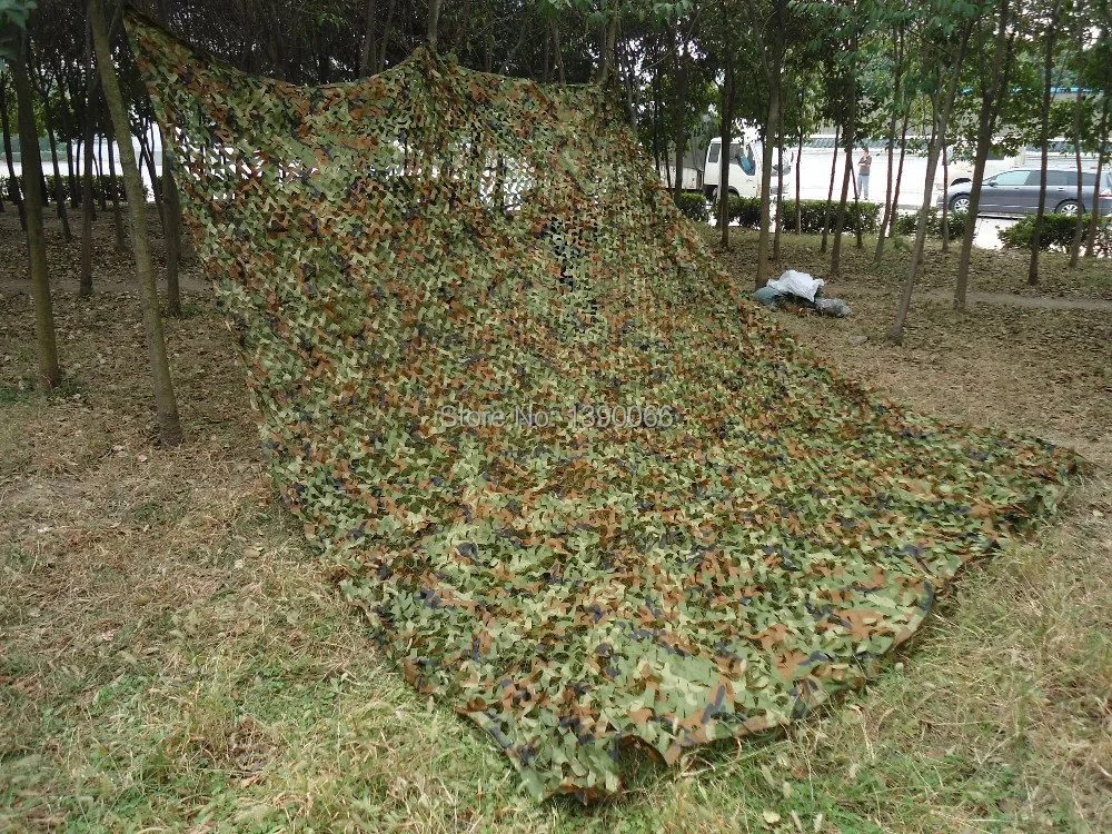 

3x5m Military Woodlands Leaves Camouflage Net Car Drop netting jungle camouflage neting for Military Hunting Camping free ship