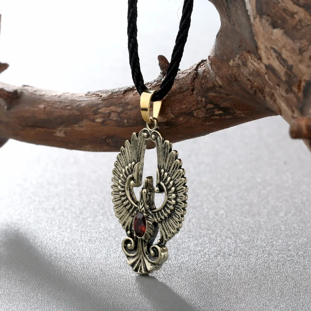 Kinitial винтажное Ожерелье Феникса птица павлина с красным камнем ожерелье для женщин длинное ювелирное изделие рождественские подарки