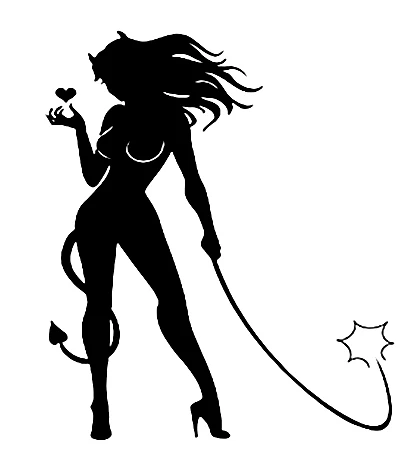 

Car decals devil whip sexy lady 11.5 x 15cm car stickers decals vinyl waterproof outdoor decals