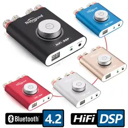 Nobsound HiFi NS-20G Hifi DSP стерео усилитель для наушников Mini Bluetooth 4,2 TPA3116 цифровой Мощность усилитель 200 W без адаптера