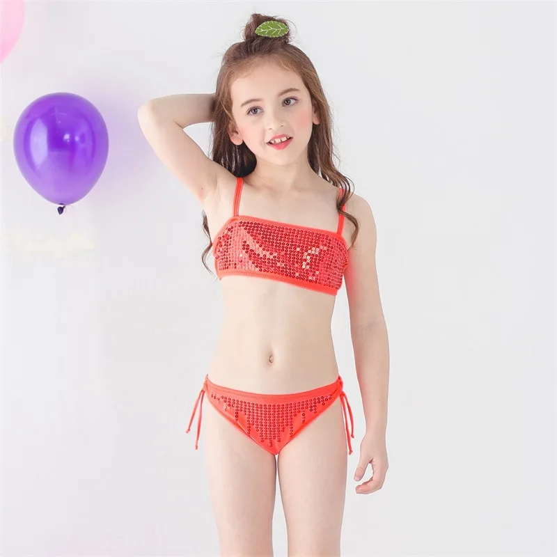 Bikini 2018 Summer Beach Girls Swimwear  Dot Swimsuits Strap Children Bathing Suit Baby Girl Swimming Costume  for 6-14years