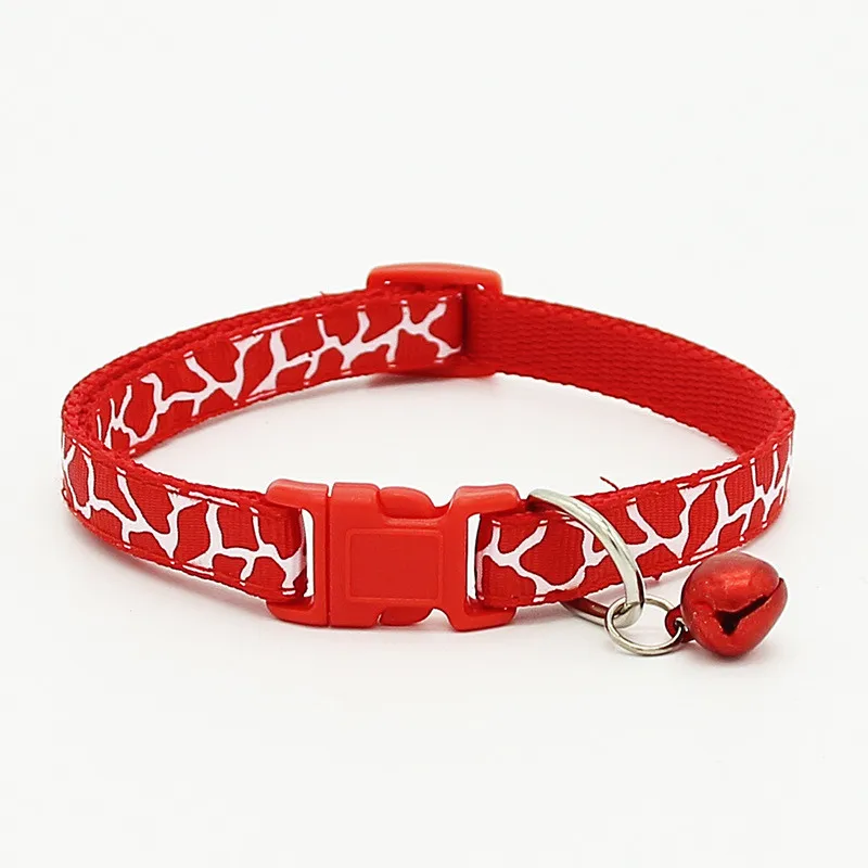 

Candy color adjustable pet cat bell nylon collar for small dog lace cats Neck Chain pink red yellow blue green black One size