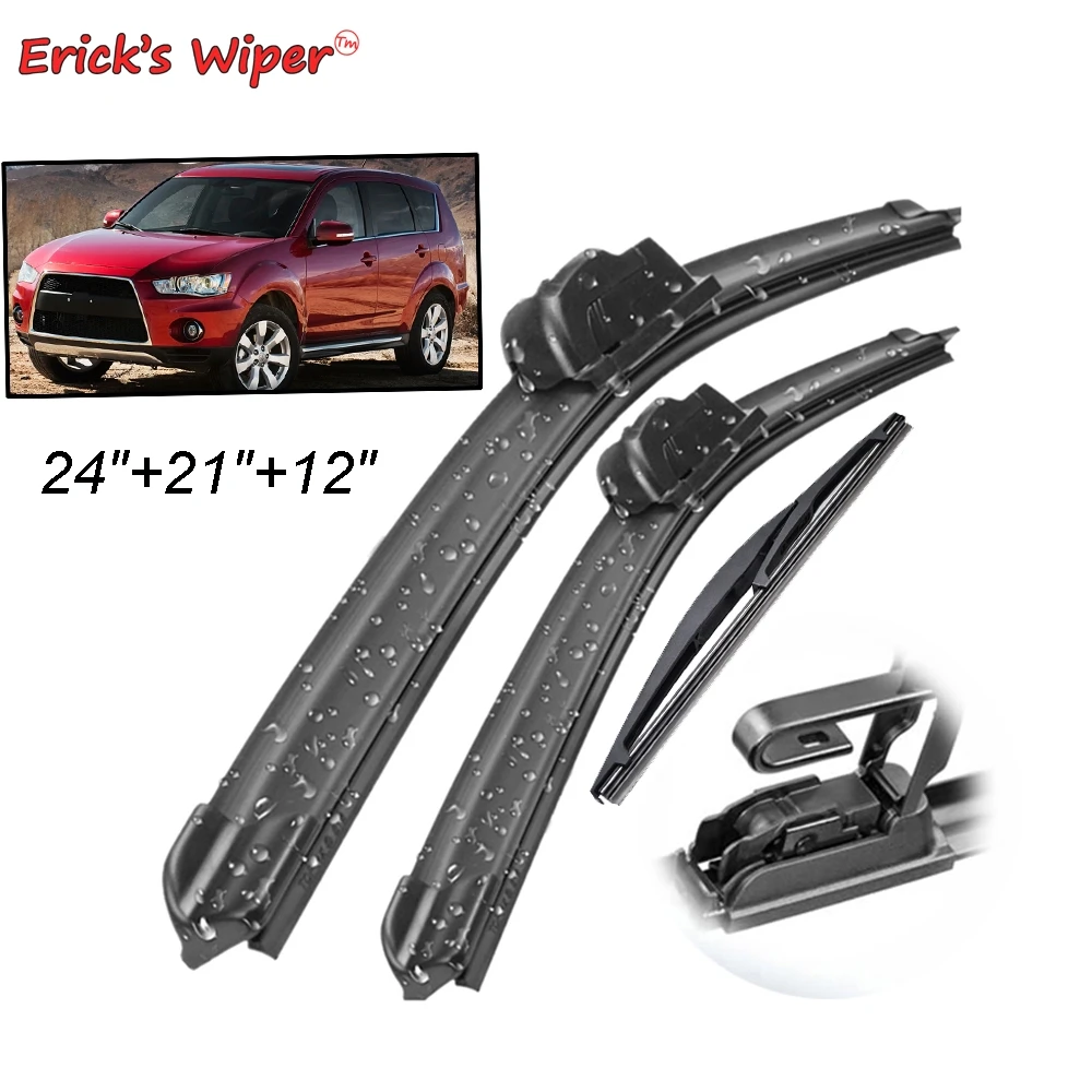 Erick's Wiper Front & Rear Wiper Blades Set Kit For Mitsubishi