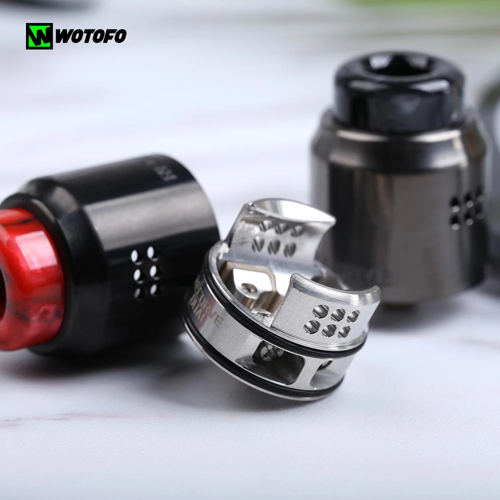 Wotofo Рекурсивный двойной RDA Vape Танк испаритель восстановление капель RDA распылитель большое облако 510 810 нить VS Рекурсивный RDA