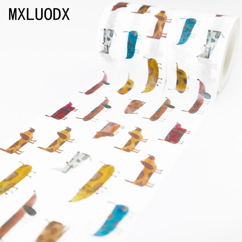 

Colored Washi Masking Tape Set Sticky Paper Decor Scrapbooking Dog Patterns Office Stationery Decorative Adhesive Tape 1PCS/Lot