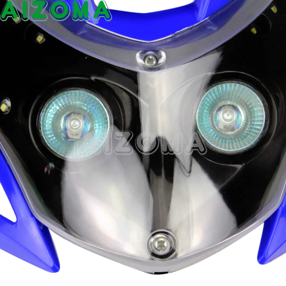 Уличным двойной спортивный головной светильник Мотокросс головная лампа обтекателя w/светодиодный указатель поворота светильник для Yamaha yzf TTR WRF 450/250 Универсальный