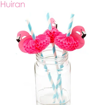 

HUIRAN Paper Drinking Straws Pink Flamingo Party Decor Flamingo Case Wedding Supplies Hawaiian Party Decor Happy Birthday Decor