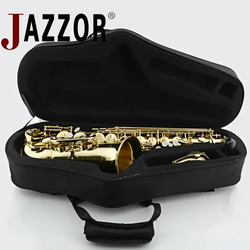 JAZZOR профессиональный саксофон-альт JBAS-200 E плоский золотой лак Латунные духовые инструменты с саксофоном мундштук и чехол