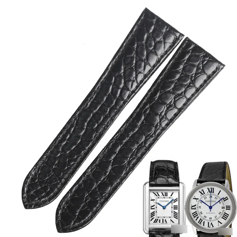

WENTULA rocodile Skin 18mm 20mm 22mm Watchband for Cartier Tank London Solo W1529856 W5200005 W5200024Strap