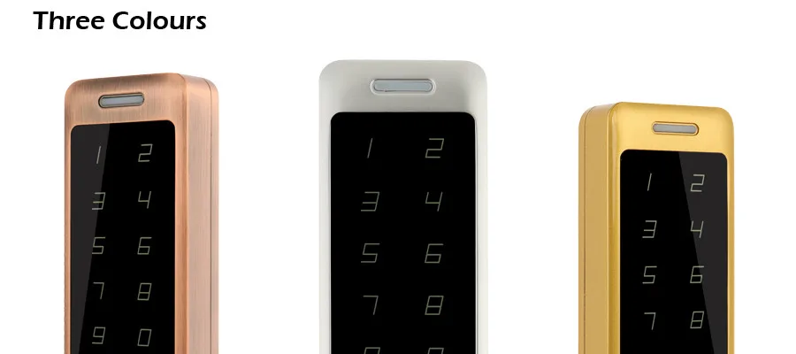 RAYKUBE доступа Управление RFID 125HKz Водонепроницаемый IPX3 металлический пароль сенсорная клавиатура для двери Система контроля доступа R-T04, золотистый