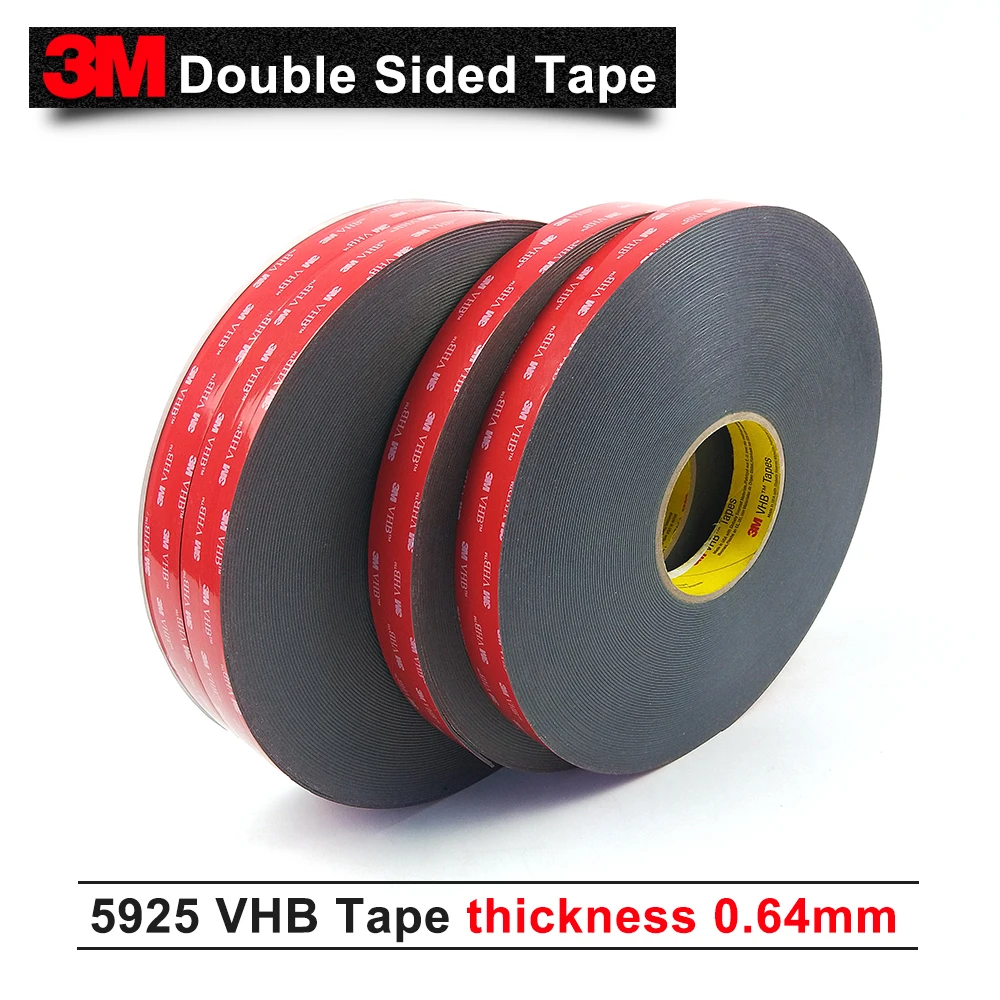 3M VHB 5925 die cut tape to 10mm width/ black color/0.64mm thickness