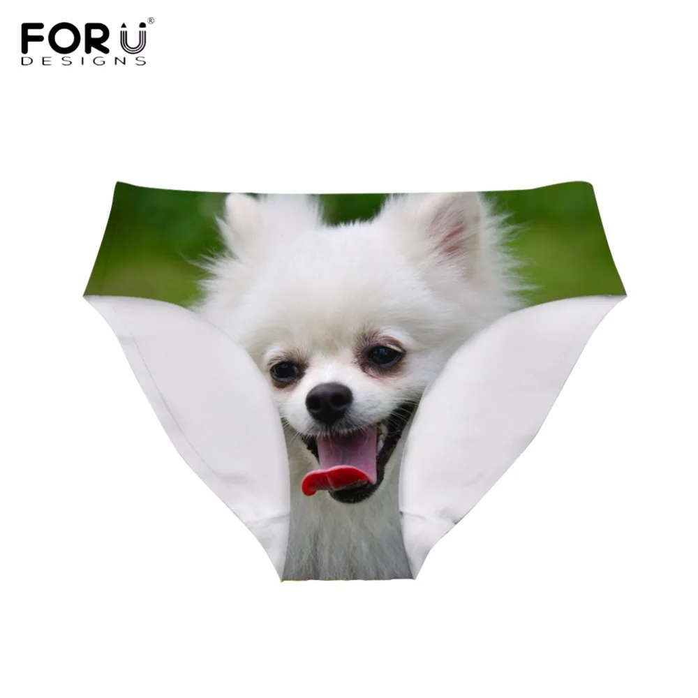 FORUDESIGNS Funny Animal Pomeranian Dog Printed Women Panties Fashion