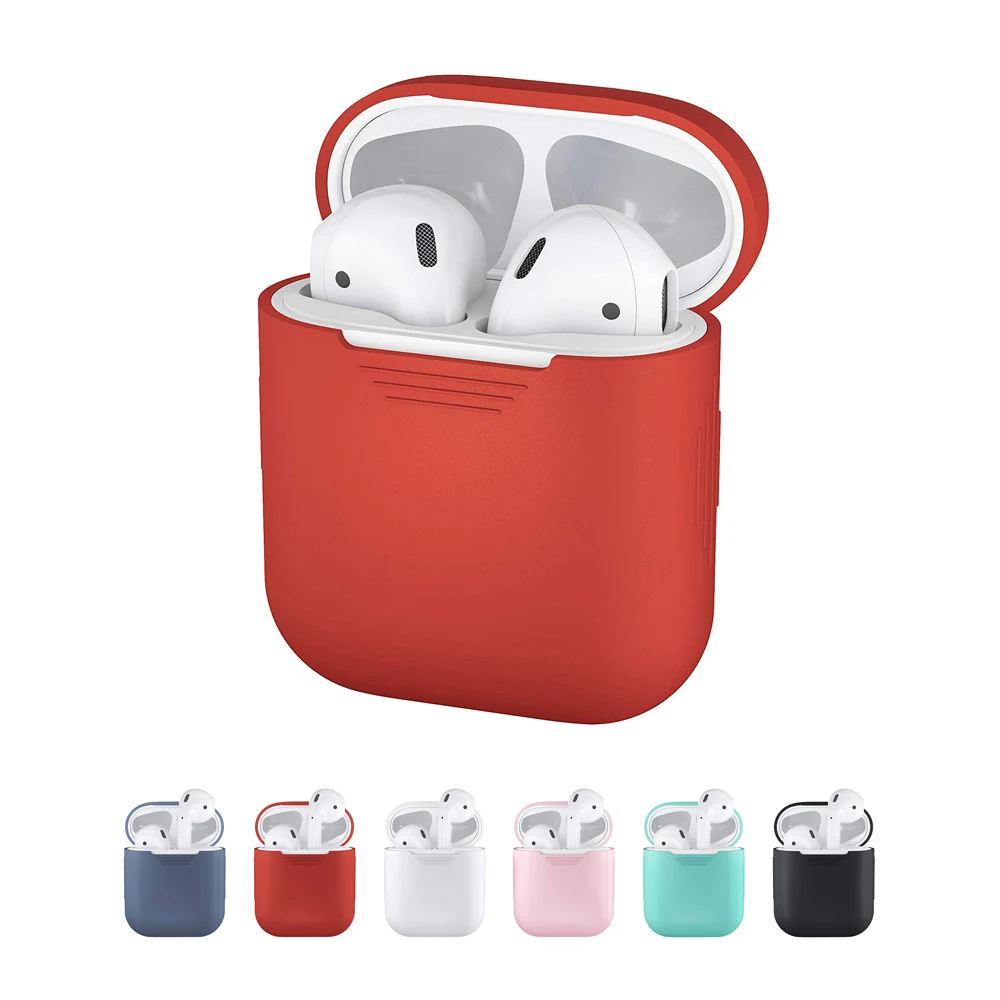 

Soft Silicone for AirPods Bluetooth Wireless Earphone Case Protective Cover Skin for Apple Air Pods Charging Box Acce