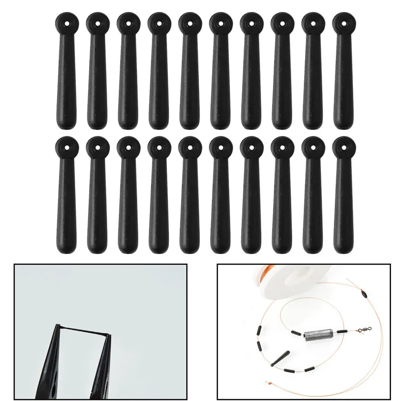 

20pcs Rubber Fishing Tackle Floats Set Drifting Holder Bobbers with black color