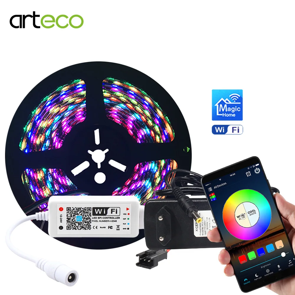 

Led Strip Dream Color WS2811 RGB LED Pixel Strip Light Tape 5050 RGB WIFI Music Controller Addressable 30/60leds 1M/2M/3M/4M/5M