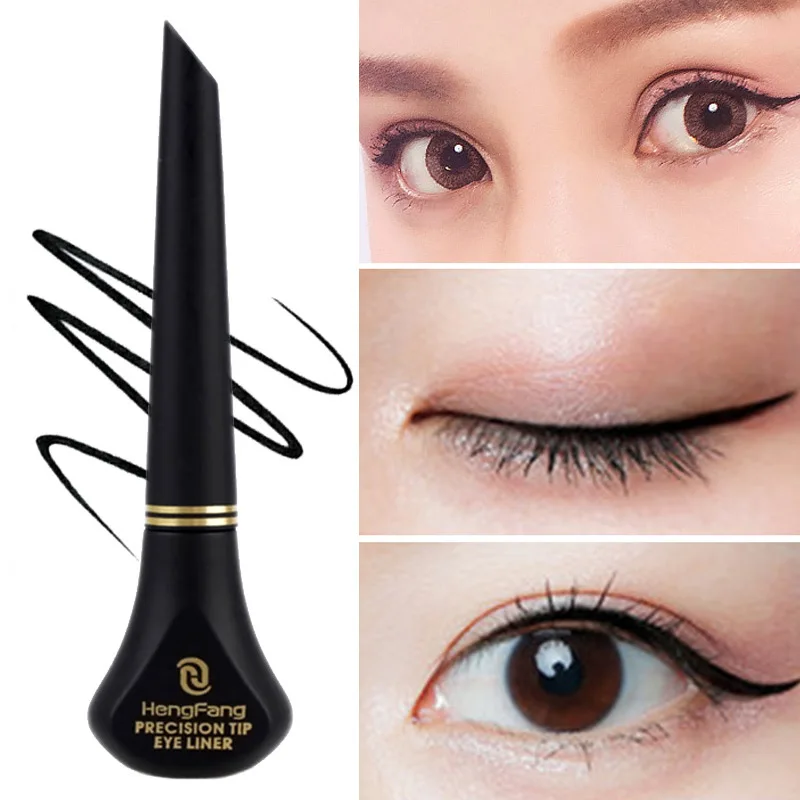 

LEARNEVER HOT Women Cosmetic Beauty Black Eyeliner stamp Waterproof Long-lasting Eye Liner Pencil Pen Makeup Eyeliner delineador