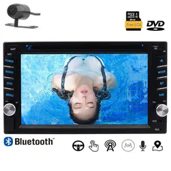 Автомобиль двойной DIN в тире GPS 6.2 ''1080 P Bluetooth DVD USB SD рулевое управление красочные кнопки огни и Бесплатная резервного копирования Камера