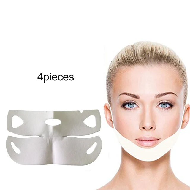 4D V маска для подтягивания кожи лица натяжение лица для похудения и укрепления маска V Форма подбородка щеки подтягивание уха Висячие инструменты для ухода за кожей - Цвет: 4PCS