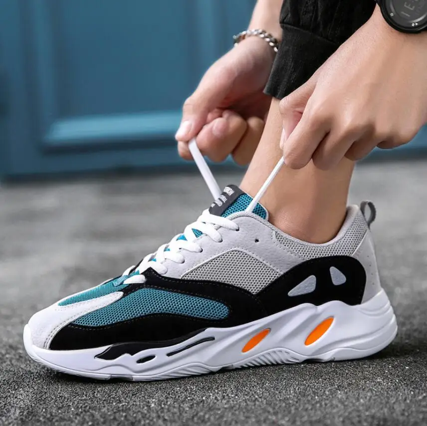

Vintage dad Men casual shoes sapato masculino 2019 kanye fashion west mesh light breathable men platform sneakers zapatos hombre