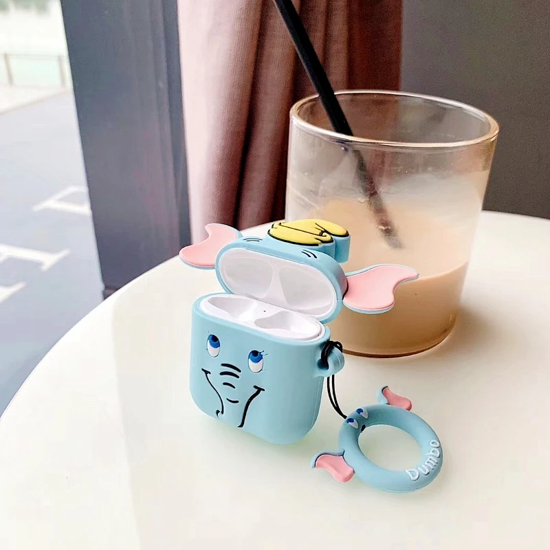 Силиконовый чехол с объемным мультяшным Dumbo airpods для Apple Airpods1/2 беспроводные