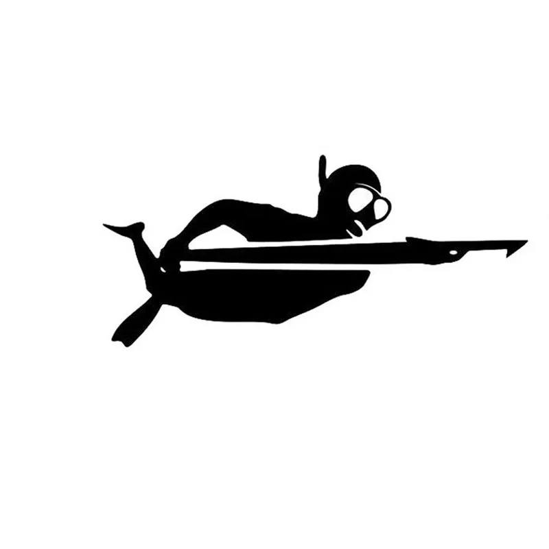 

19.6*8.6CM Fashion Fork Gun Hunting Fishing Sticker Divers Dive Vinyl Reflective Car Stickers C7-0023