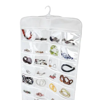 

72 Pocket Jewelry Bag Hook Bracelet Ring Necklace Earring Holder Hanging Kit