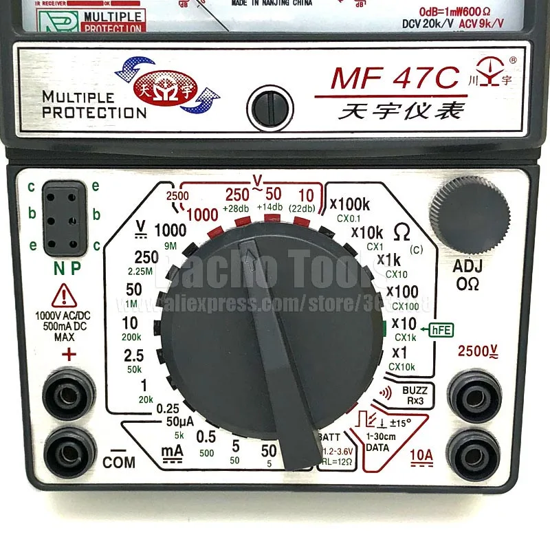 MF47C тестер напряжения тока сопротивление аналоговый дисплей мультиметр DC/AC